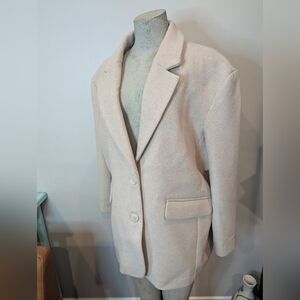 Costes Amsterdam Wool Blend Blazer Jacket Coat Oversized L/XL Color cream- Sand